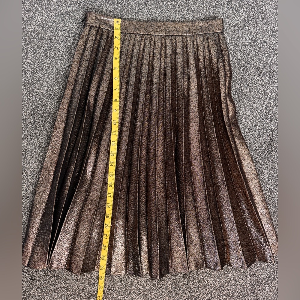 Kate Spade Metallic Pleated Skirt Evening Special Occasion Size 4 zipper entry - Picture 10 of 10